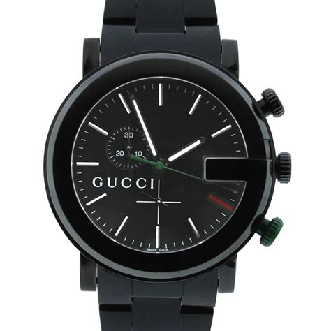 gucci watch green face gold finish|Gucci black chronograph watch.